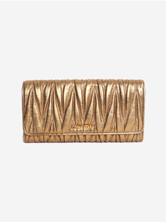 Gold Matelasse long purse
