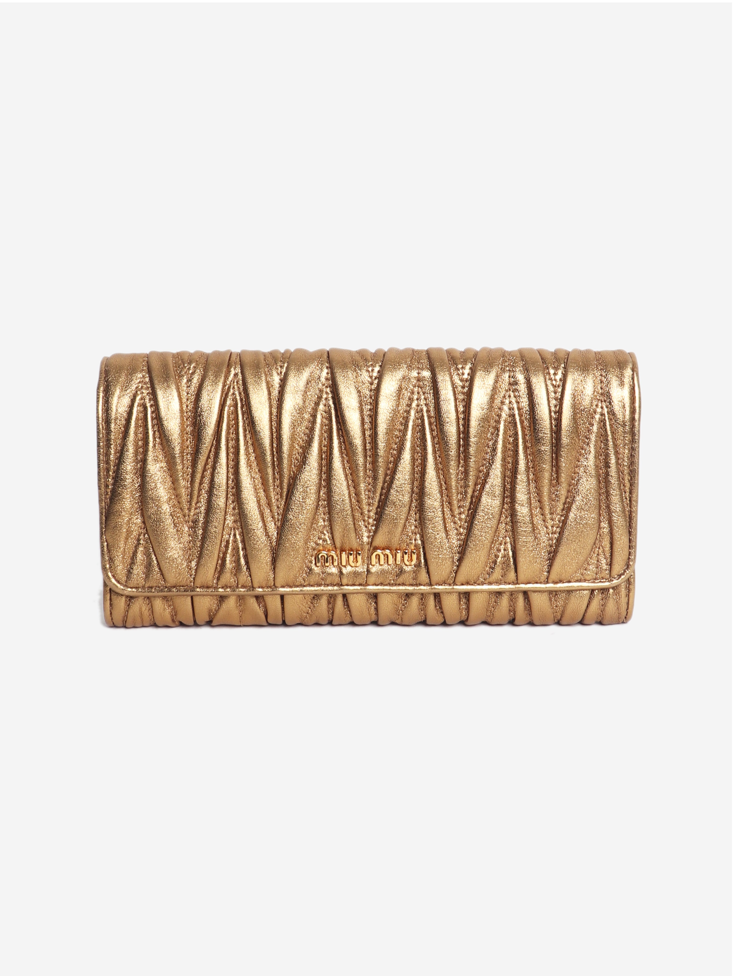 Gold Matelasse long purse
