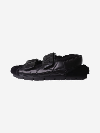 Black quilted double-strap dad sandals - size EU 39 Flat Sandals Prada 