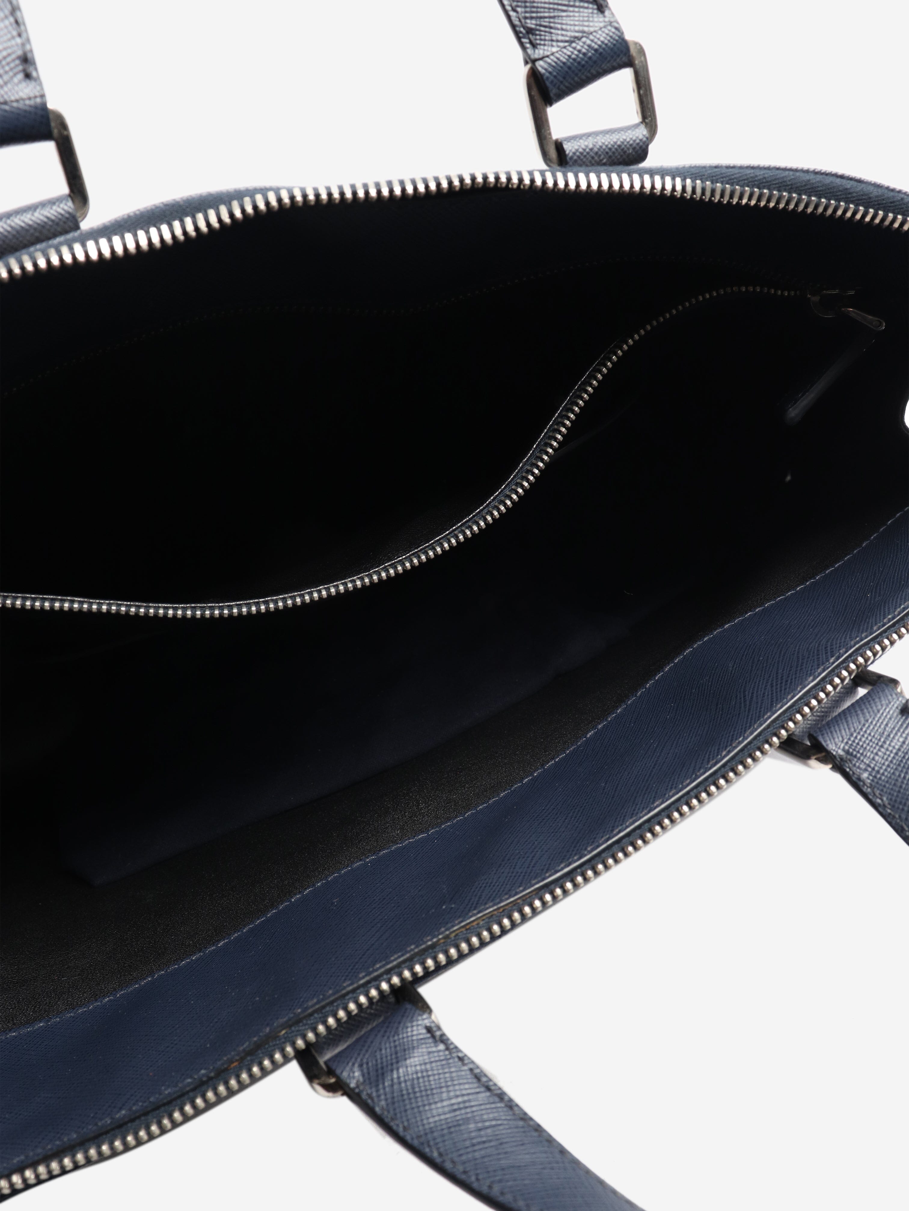 Navy leather briefcase Luggage & Travel Bags Prada 