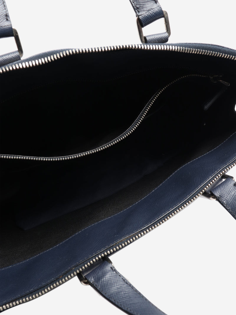 Navy leather briefcase Luggage & Travel Bags Prada 