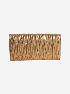 Gold Matelasse long purse