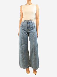Blue cut out detail denim jeans - size UK 14