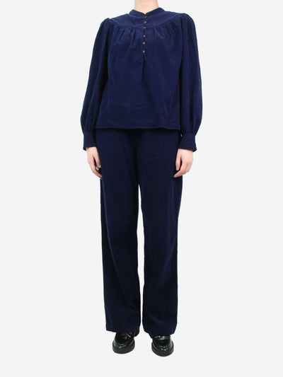Xirena Blue corduroy top and trousers set - size S Sets Xirena 