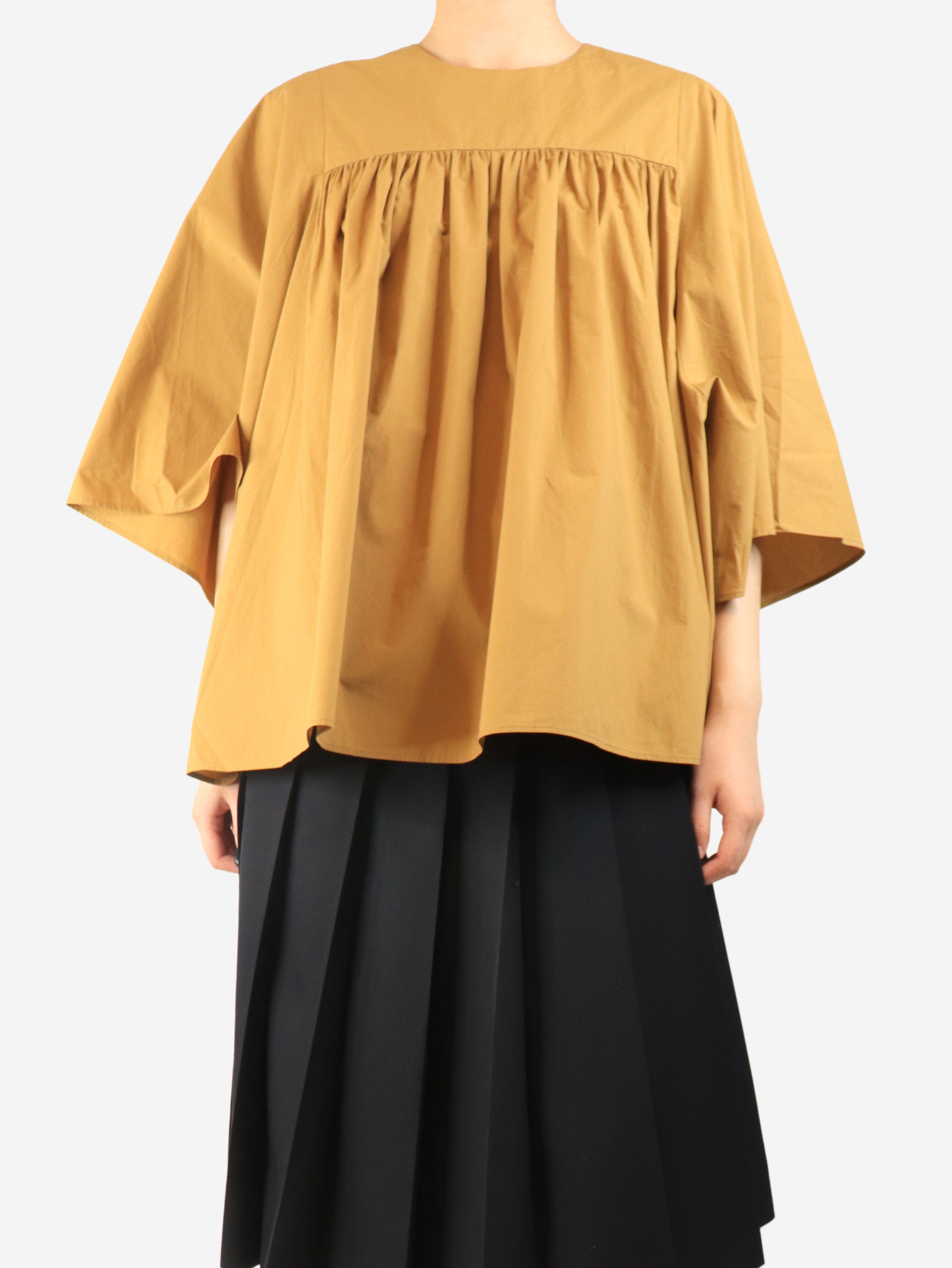Tobacco cotton top - size UK 12 Tops Raey 