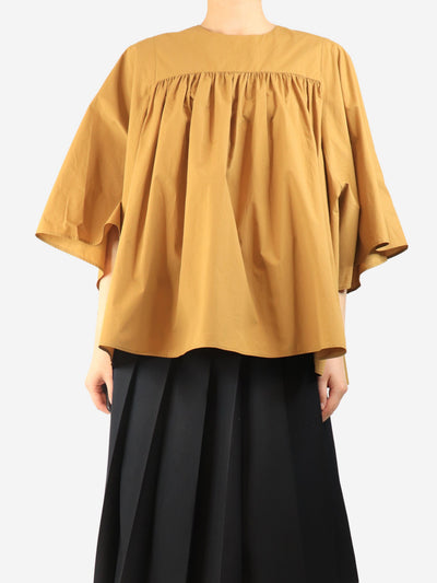 Tobacco cotton top - size UK 12 Tops Raey 