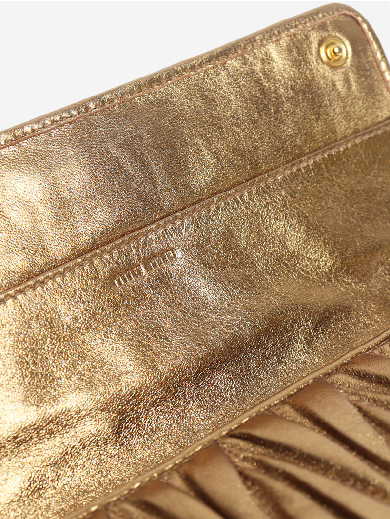 Gold Matelasse long purse