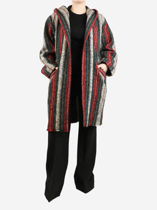 Isabel Marant Multicolour striped wool-blend hooded coat - size UK 6