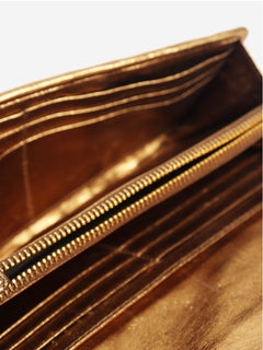 Gold Matelasse long purse