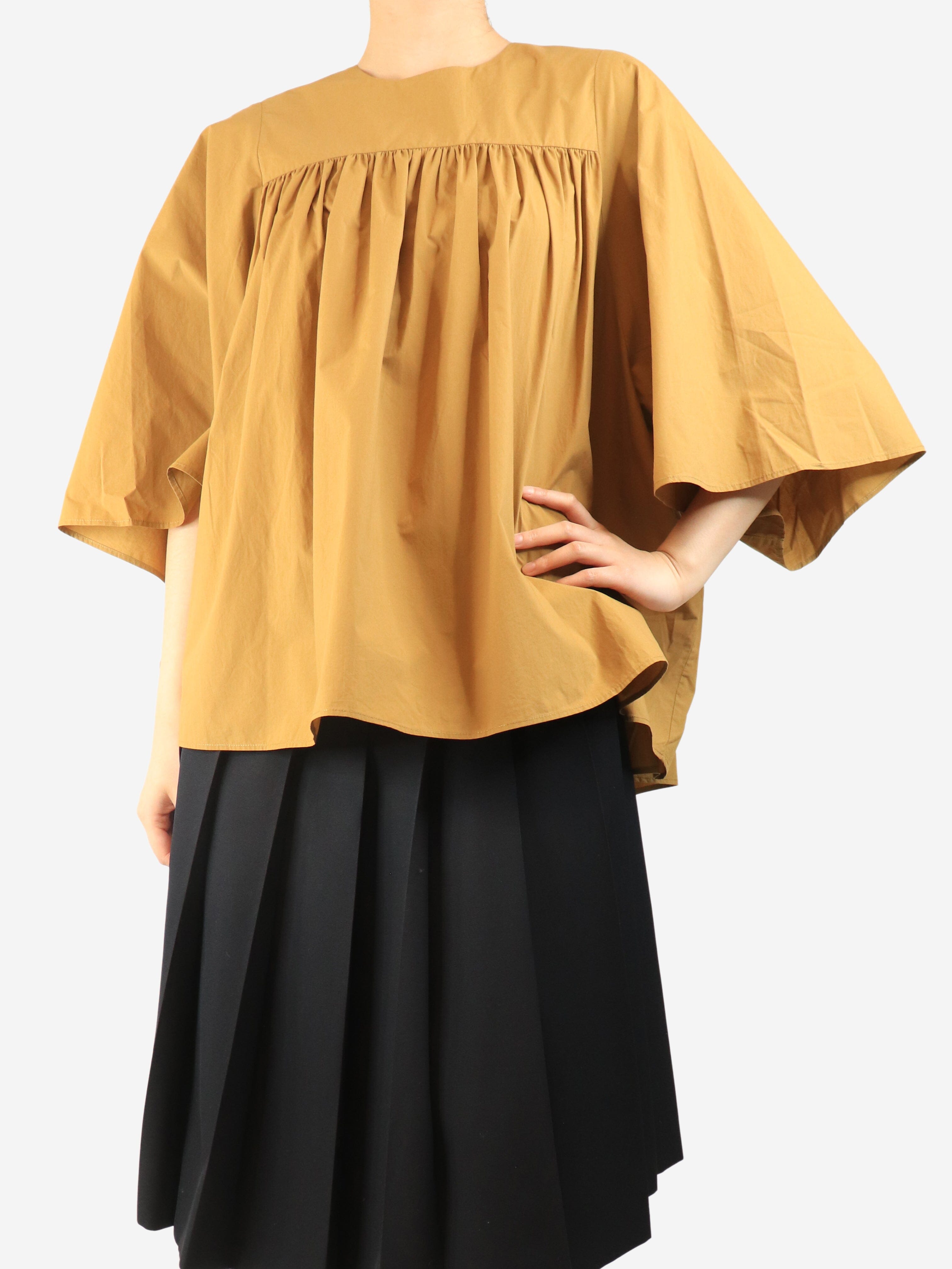 Tobacco cotton top - size UK 12 Tops Raey 