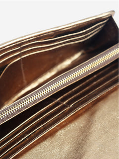 Gold Matelasse long purse