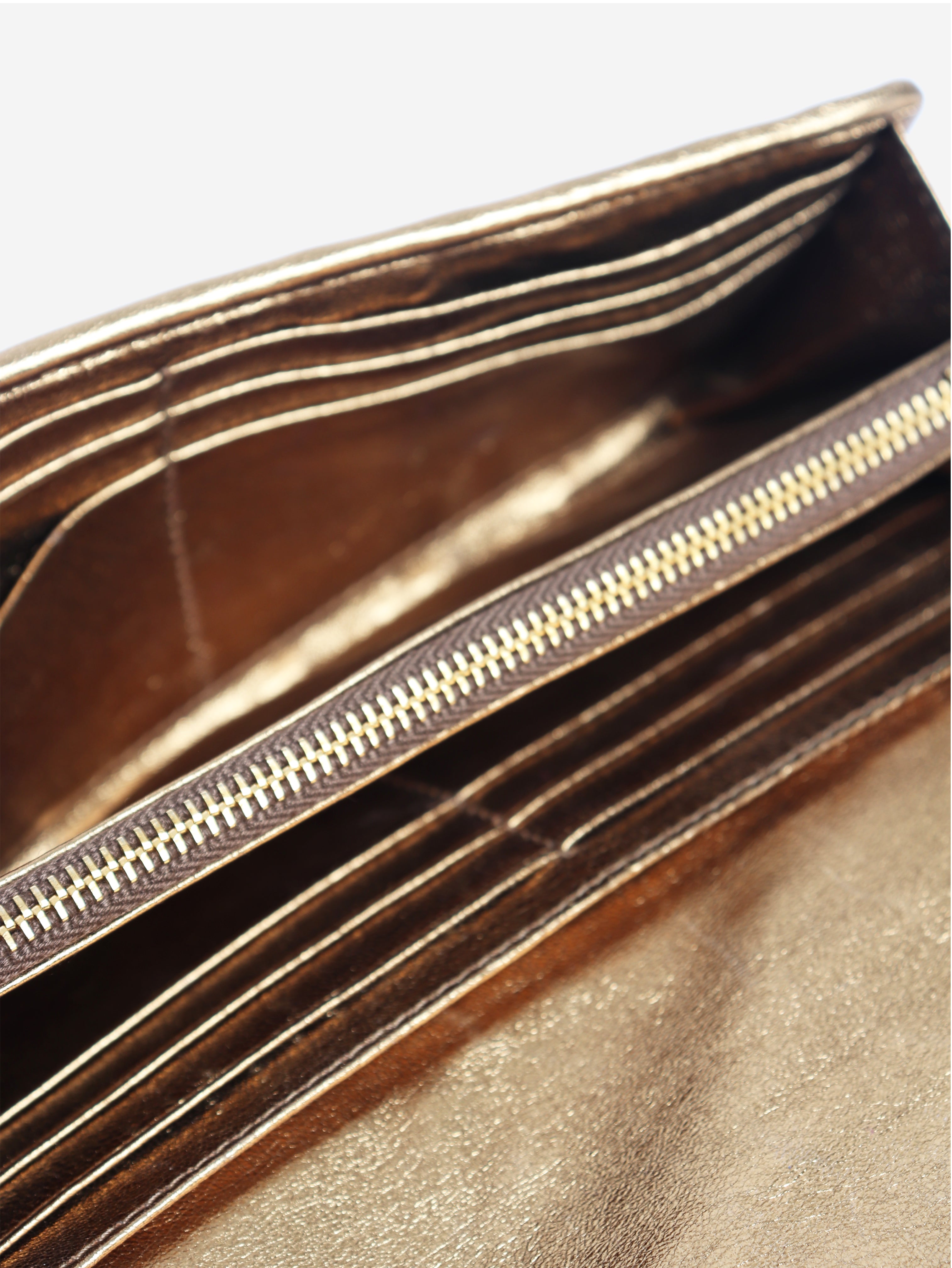 Gold Matelasse long purse