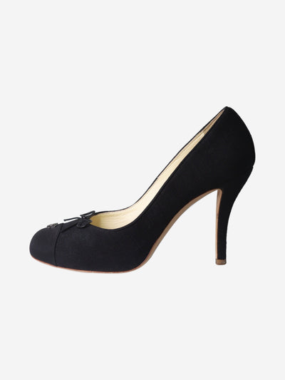 Black CC bow detail heels - size EU 39.5 Heels Chanel 