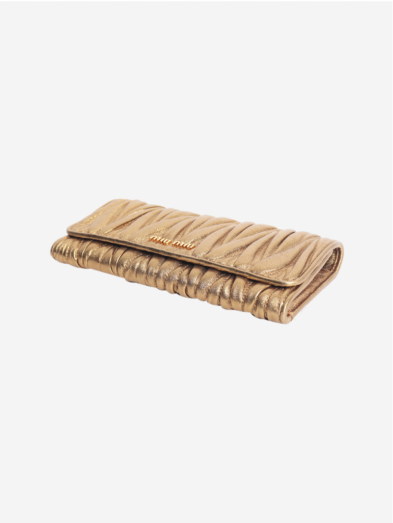 Gold Matelasse long purse