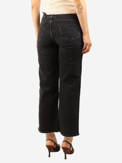 Black straight-leg jeans - size UK 8