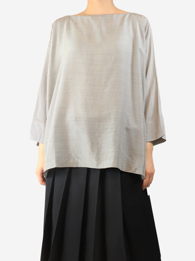 Black and white striped wide top - One size Tops Daniela Gregis 