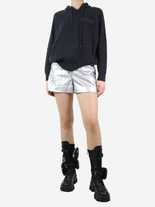 Chanel Silver metallic shorts - size UK 12