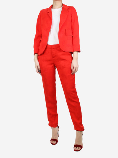 Red tonal embroidered two-piece suit set - size UK 10 Sets Zadig & Voltaire 