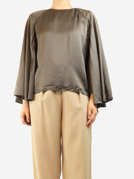 Grey silk cape-blouse - size UK 8 product image