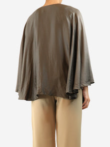 Grey silk cape-blouse - size UK 8 Tops Lanvin 