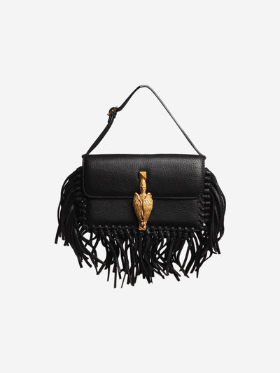 Black fringed leather bag Top Handle Bags Valentino 