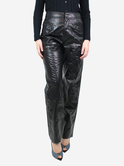 Black coated cotton trousers - size UK 8 Trousers Isabel Marant 