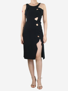 Christopher Kane Black cutout midi dress - size UK 8