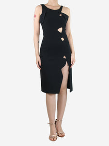 Christopher Kane Black cutout midi dress - size UK 8