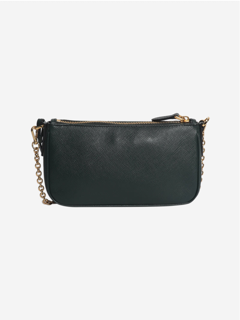 Green Saffiano leather mini bag