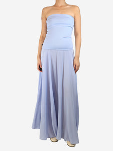Esse Blue strapless dress - size UK 10