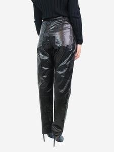Isabel Marant Black coated cotton trousers - size UK 8