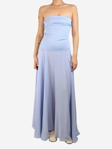 Esse Blue strapless dress - size UK 10