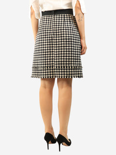 Black and white houndstooth skirt - size UK 12