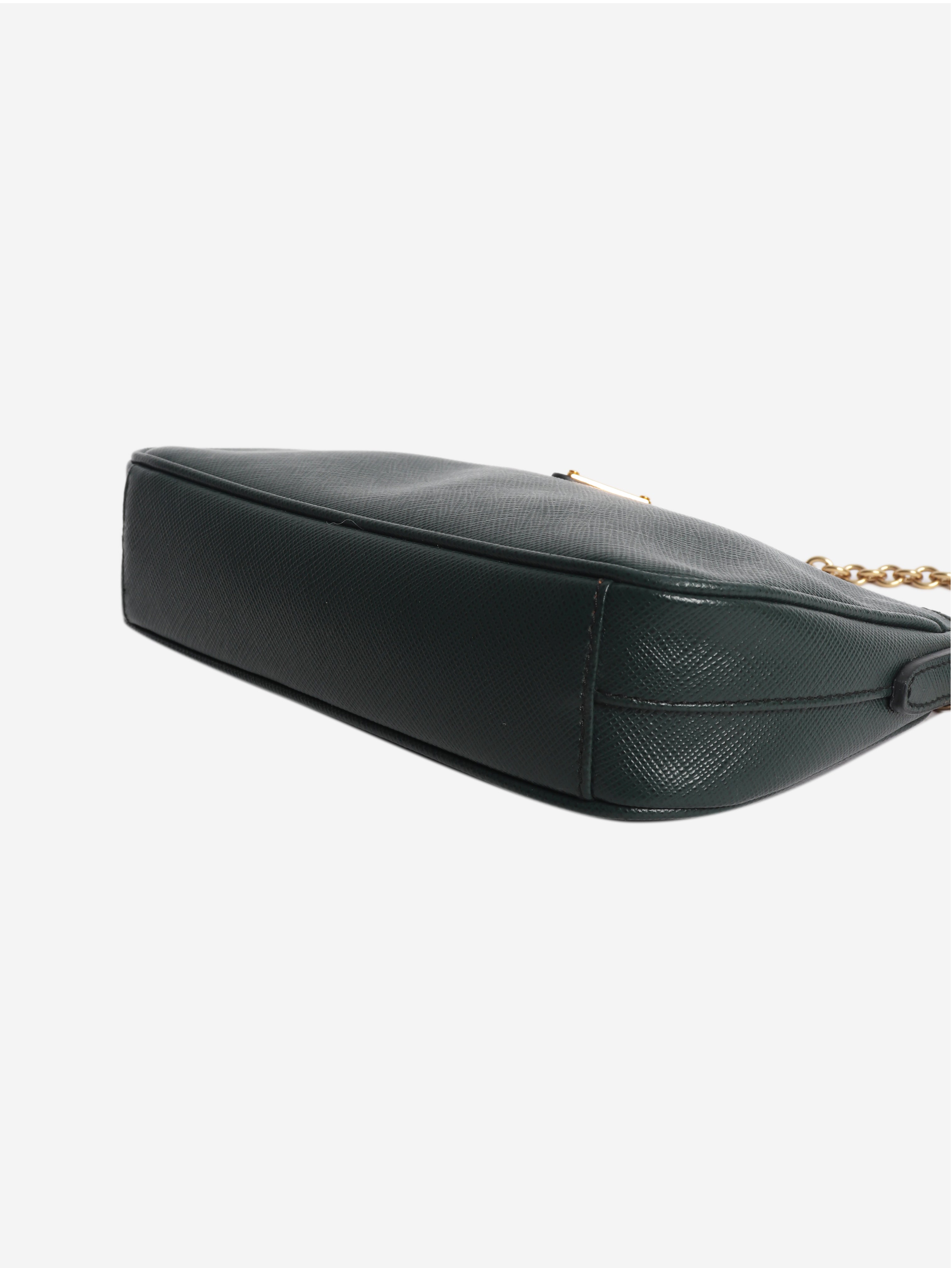 Green Saffiano leather mini bag