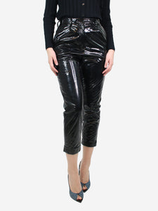 No. 21 Black vinyl coated trousers - size UK 8