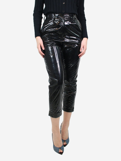 Black vinyl coated trousers - size UK 8 Trousers No. 21 