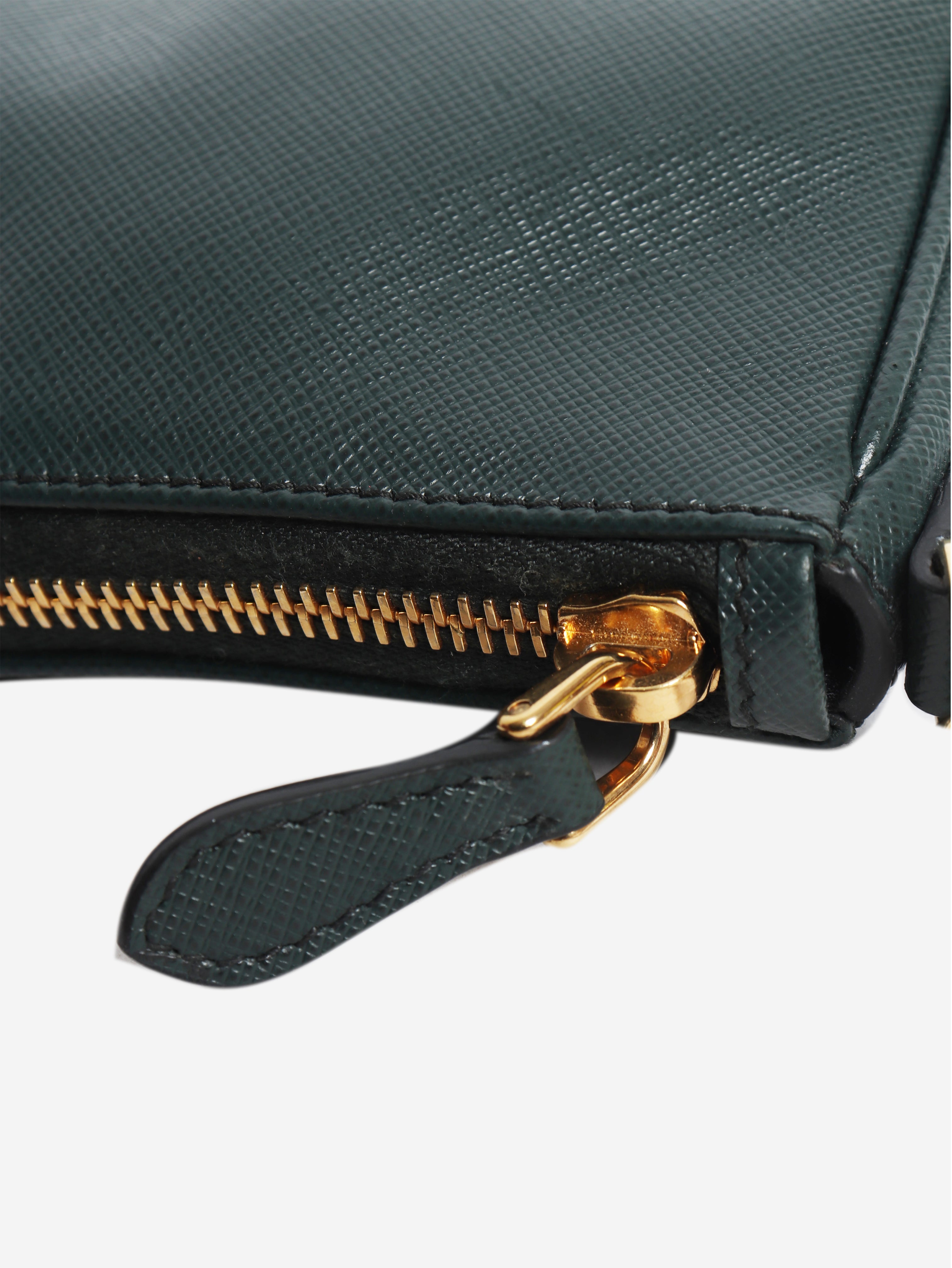 Green Saffiano leather mini bag