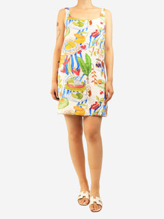 Multi linen printed mini dress - size M Dresses Farm Rio 
