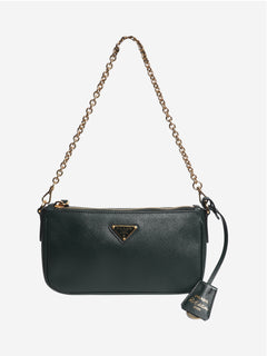 Green Saffiano leather mini bag
