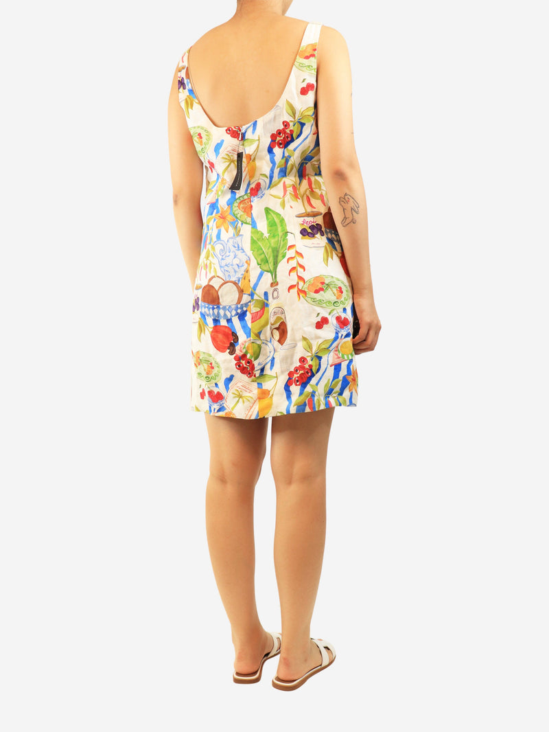 Multi linen printed mini dress - size M Dresses Farm Rio 
