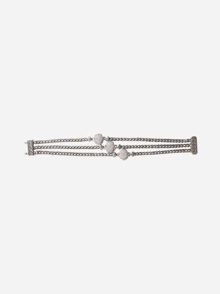 Sterling silver Triple Chain diamond-charm bracelet product image