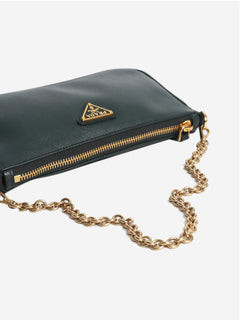Green Saffiano leather mini bag