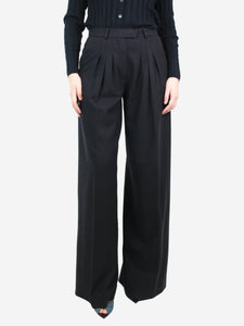 Etro Black high-rise cut wool tailored trousers - size UK 10