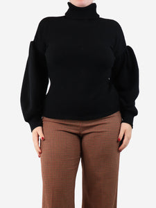 G. Black puff-sleeved sweatshirt - size L