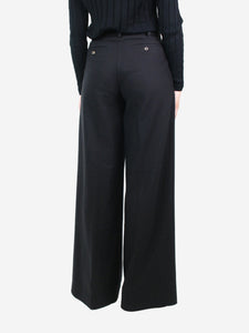 Etro Black high-rise cut wool tailored trousers - size UK 10
