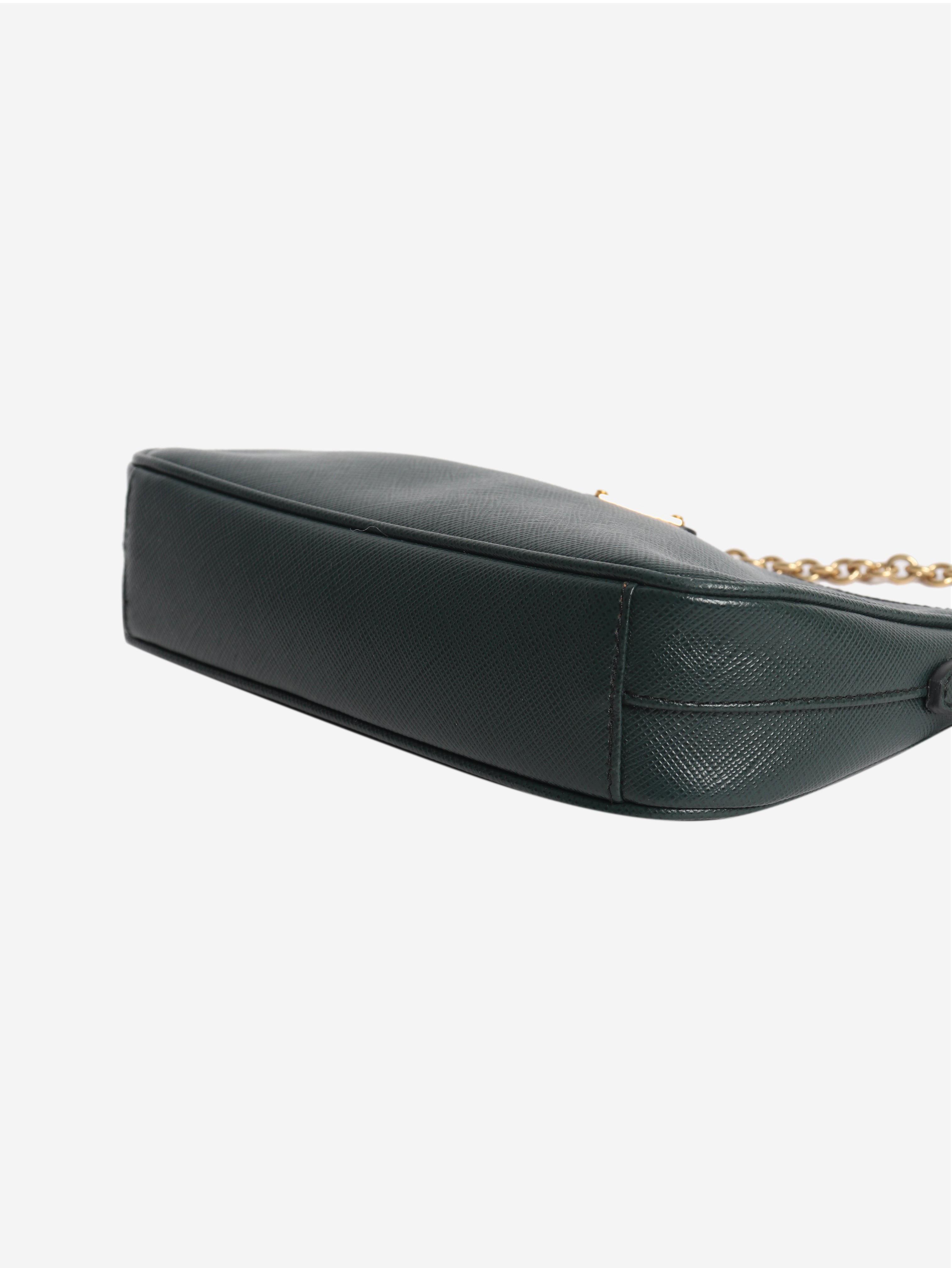 Green Saffiano leather mini bag