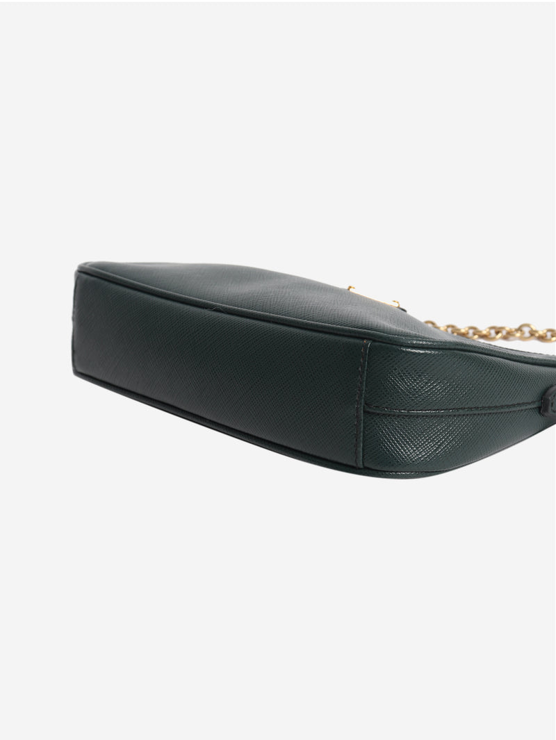 Green Saffiano leather mini bag