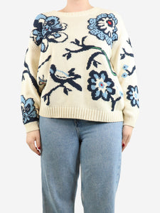 Weekend Max Mara Cream floral jumper - size L