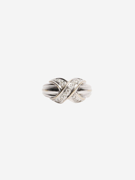 18k White Gold Schlumberger X ring product image