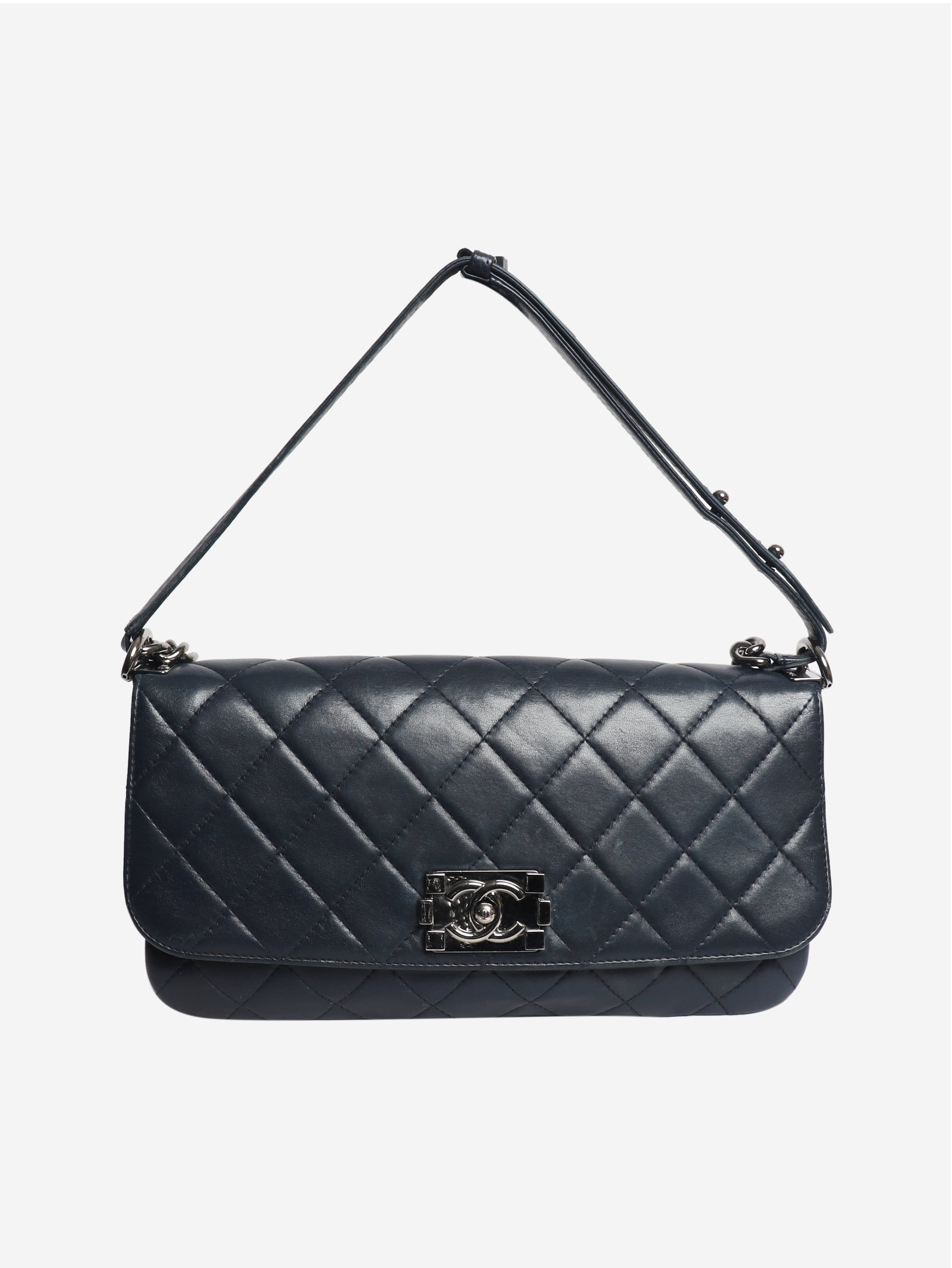 Navy 2012 east west boy bag Cross-body Bags Chanel 